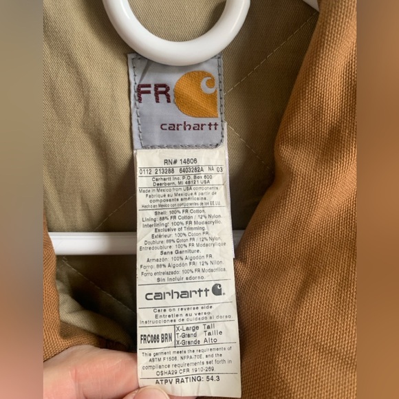 Carhartt FR Heavyweight Quilt Lined Coat XL Tall - Picture 3 of 10
